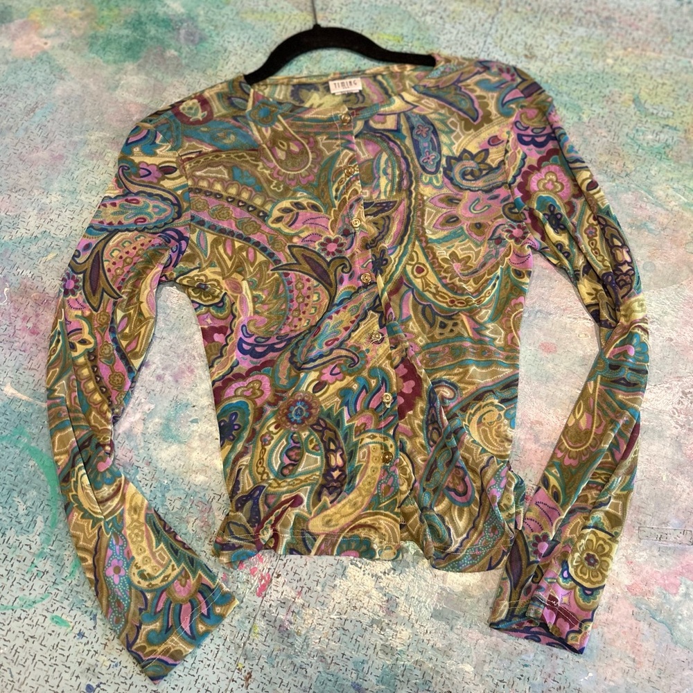 Timing Multicolor Paisley Long Sleeve Top